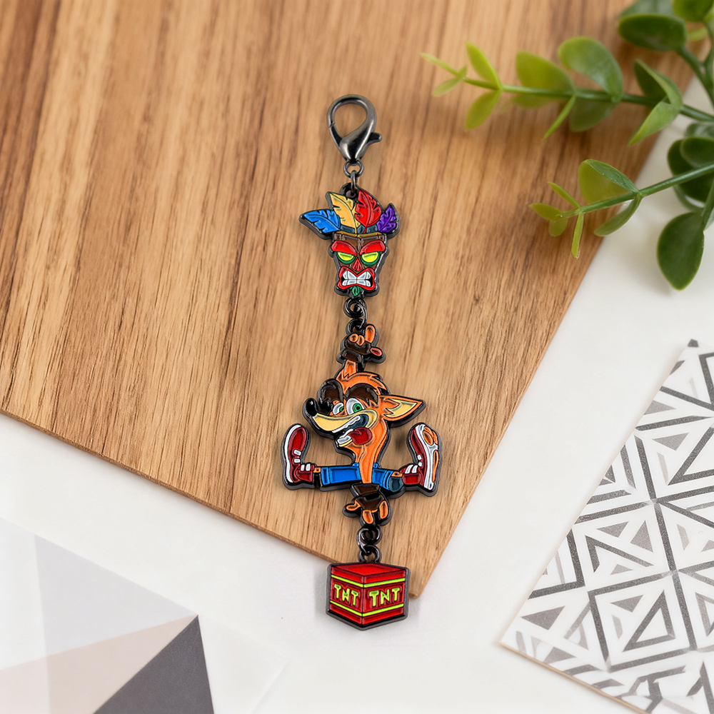 Retro Gaming Keychain - Classic Cartoon Character Keychain Colorful Mask