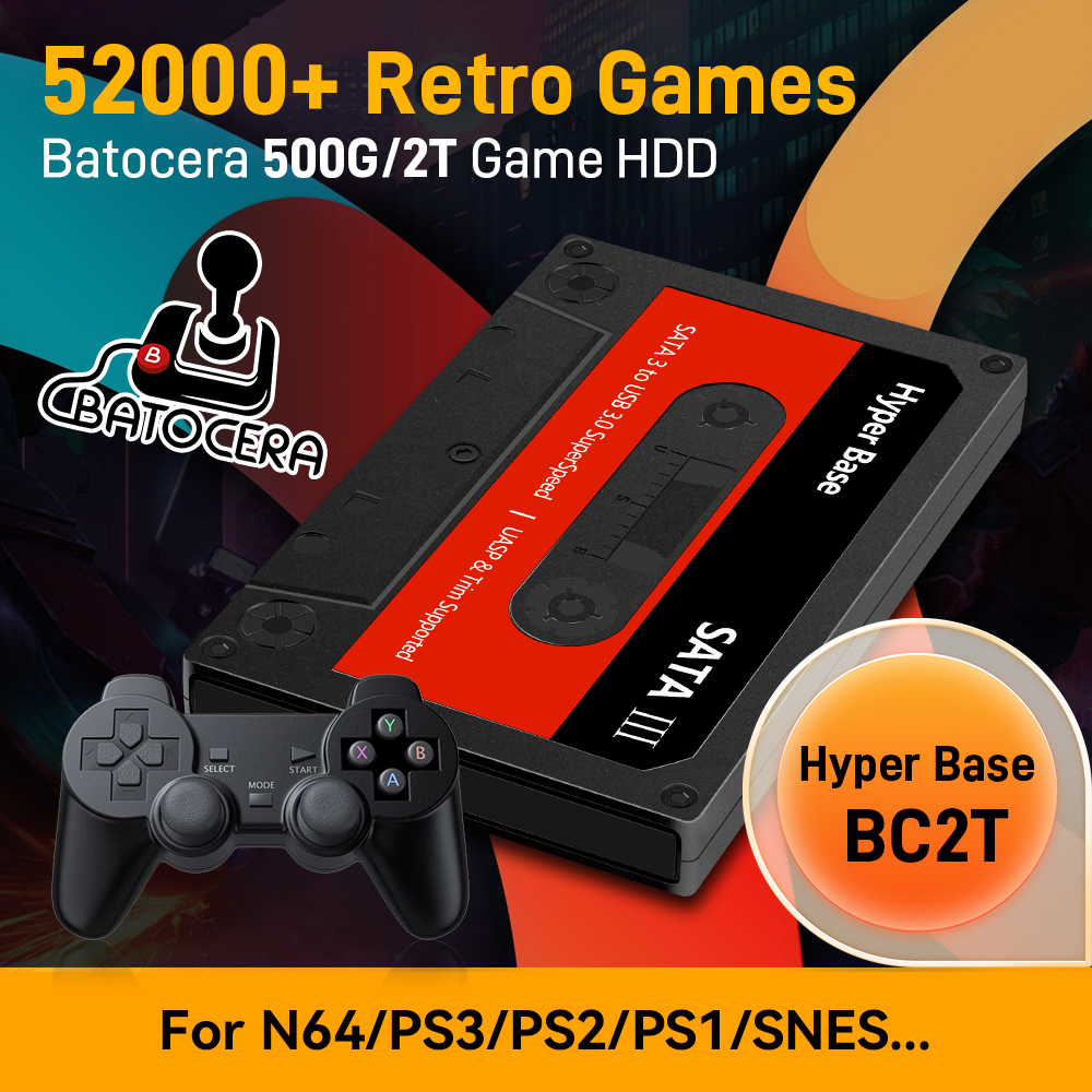 Retro Gaming Ps3 - Batocera 500G/2T Emulator Game Hard Drive