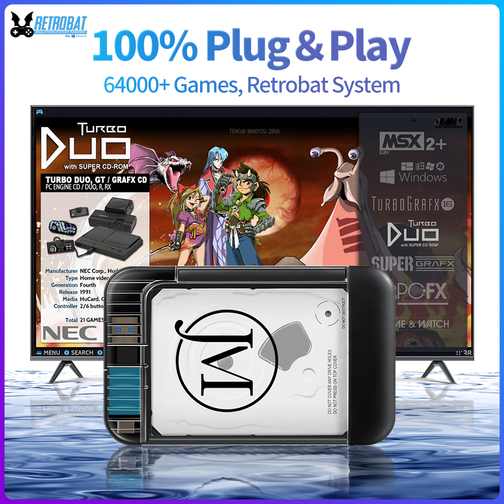 Retro Gaming Ps3 - RETROBAT Portable 500G Gaming HDD Consoles