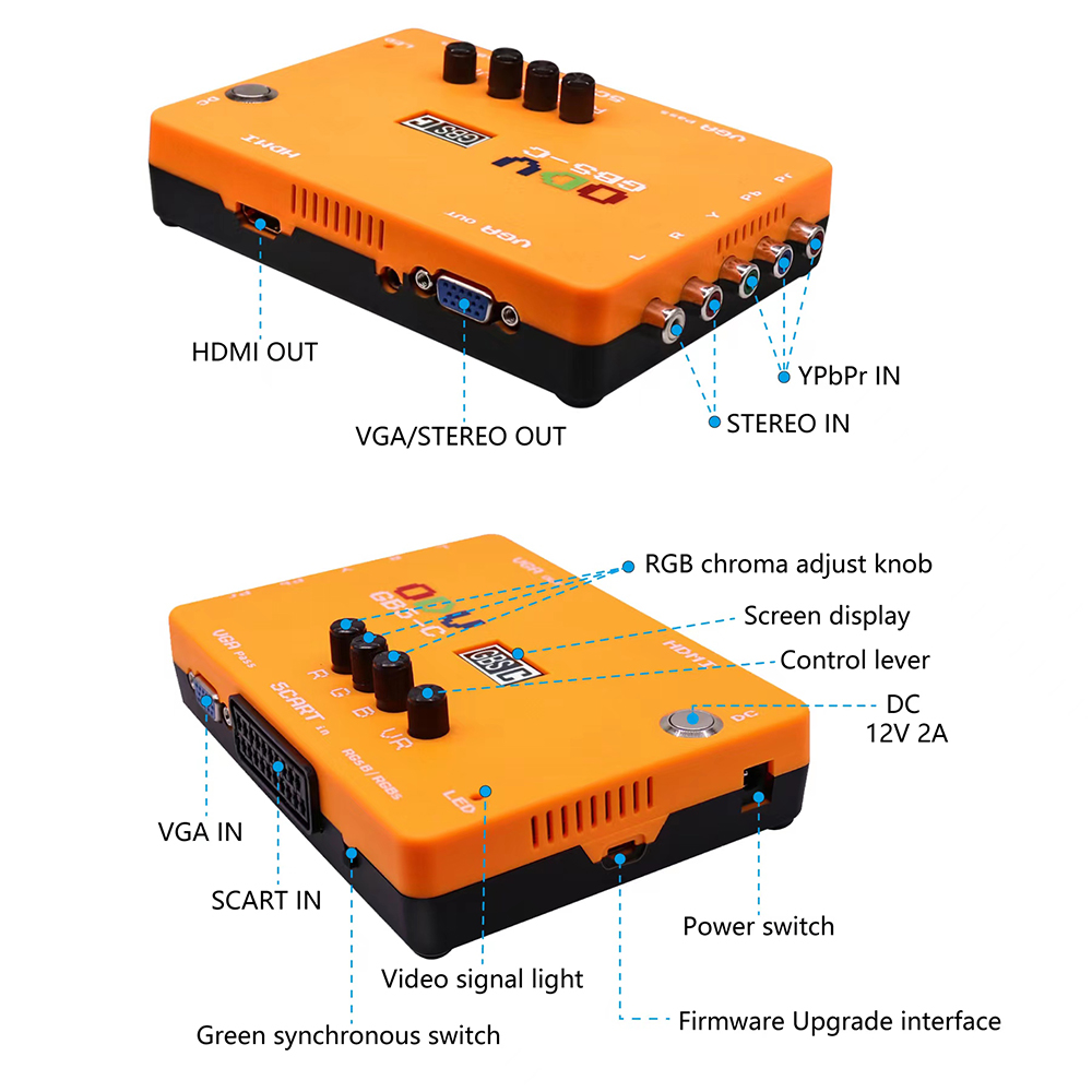 Retro Gaming Ps3 - ODV-GBS-C Component/VGA/Scart to VGA/HDMI-Compatible Scan Converter