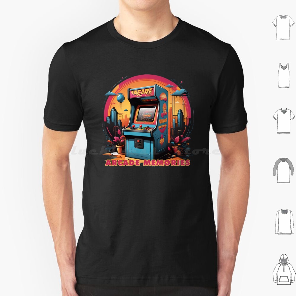 Gaming Retro Arcade - Arcade Memories-Arcade T Shirt Cotton Men