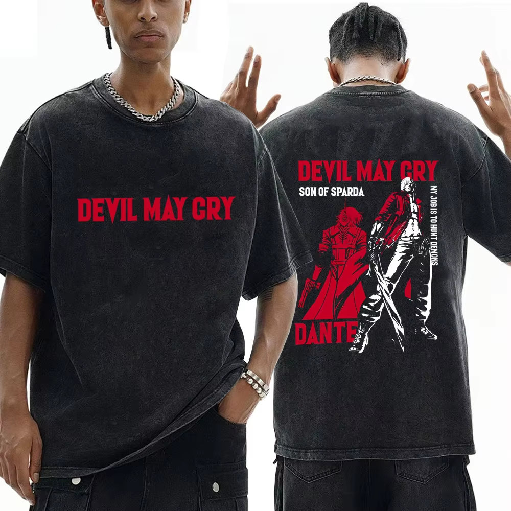 Retro Gaming Shops - Devil May Cry Retro Washed T-shirt
