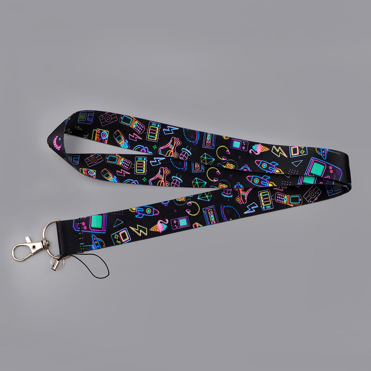 Neon 90s Retro Arcade Lanyard  - Retro Gaming Keychain recensie en prijs