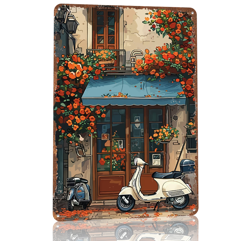 Vintage Scooter Shop Poster Cu - Retro Gaming Shops recensie en prijs