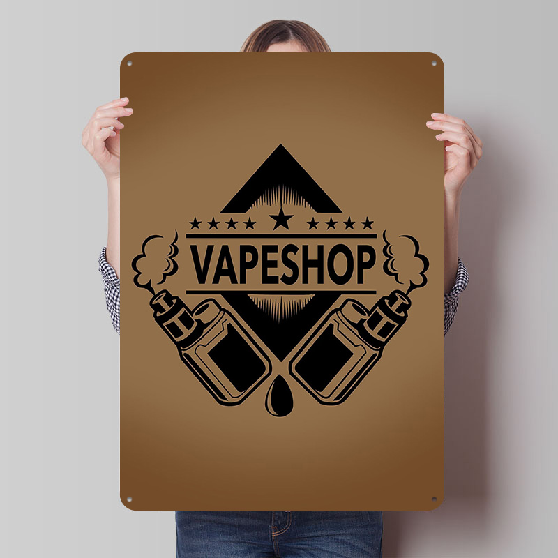 Vape Shop Logo Tinplate Poster - Retro Gaming Shops recensie en prijs