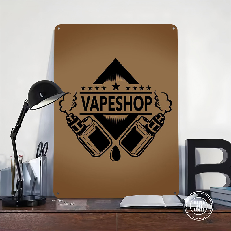 Vape Shop Logo Tinplate Poster - Retro Gaming Shops recensie en prijs