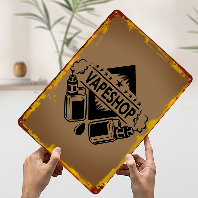 Vape Shop Logo Tinplate Poster - Retro Gaming Shops recensie en prijs