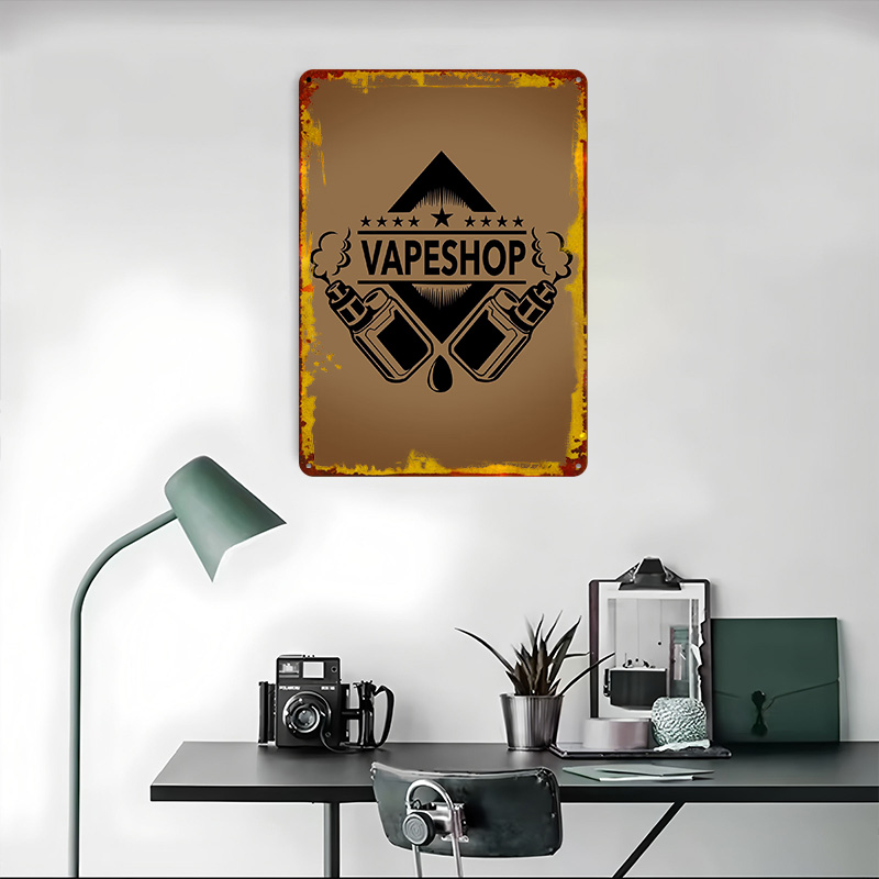 Vape Shop Logo Tinplate Poster - Retro Gaming Shops recensie en prijs